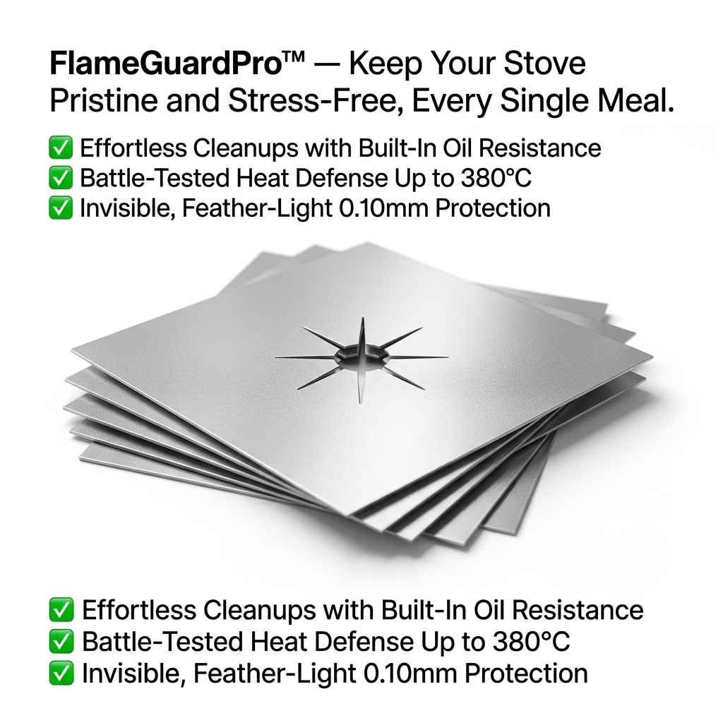 BurnerShield™ Reusable Stove Burner Liners — Easy-Wipe Stovetop