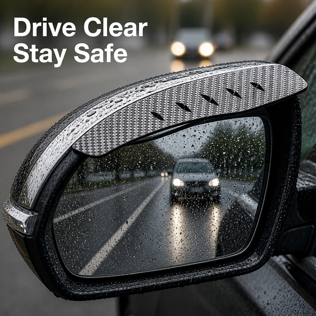 DropShield™ Side Mirror Rain Visors — Clear View In Rain