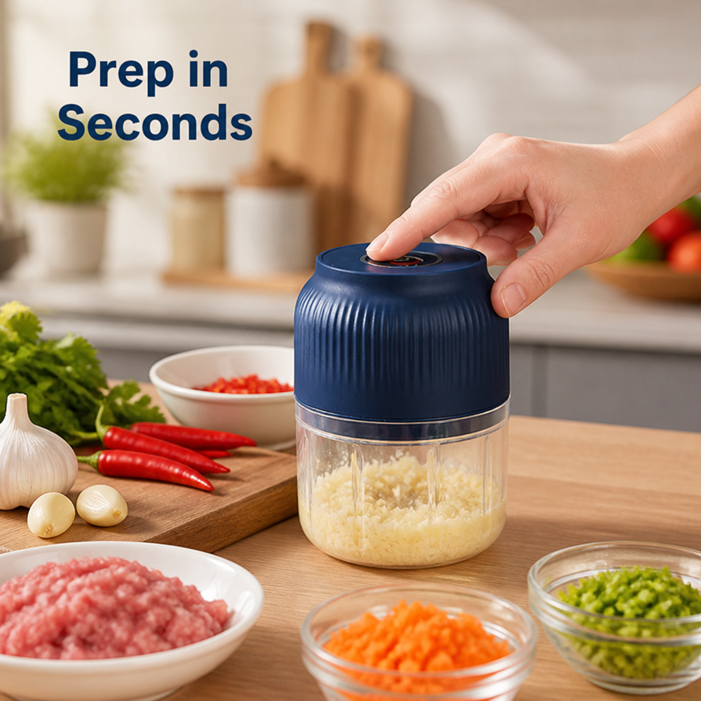 ChopNest™ Cordless Mini Food Chopper — Quick Garlic & Onion Prep