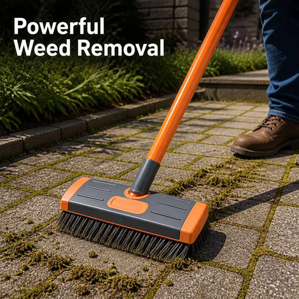 MossMate™ Extendable Patio Scrub Brush — Clear Moss And Weeds