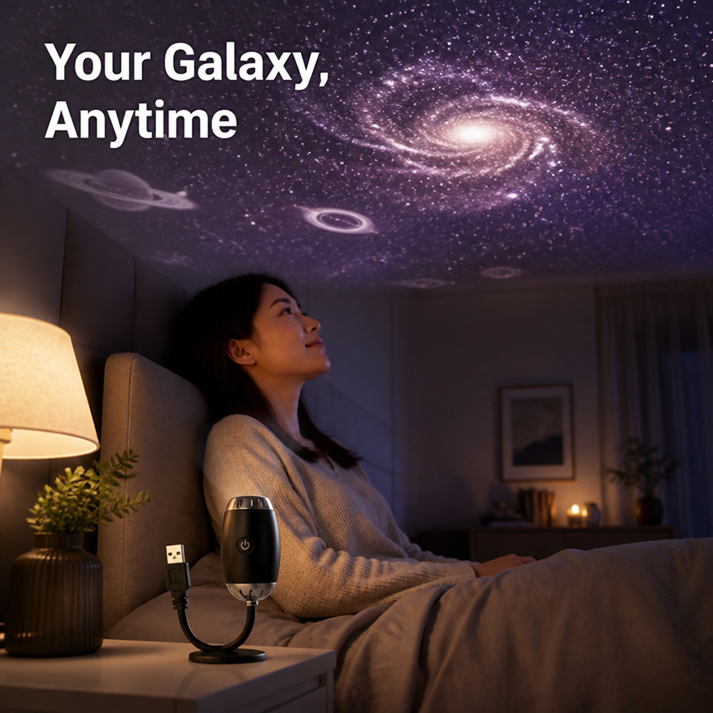 StarDrift™ Mini Galaxy Projector — USB Starry Night Light