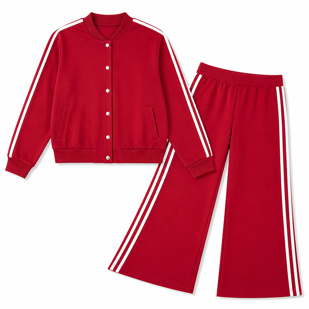 FlexLuxe™ — Women’s Striped Two-Piece Tracksuit Set