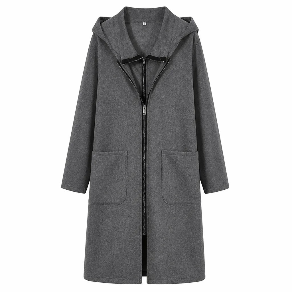 HarborHush™ Women's Mid-Length Hooded Zip Coat