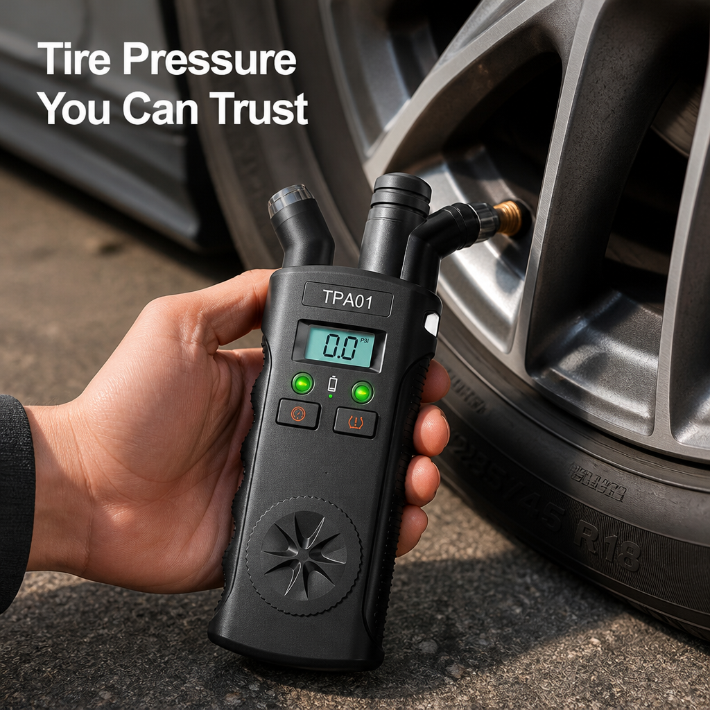 TreadSense™ Digital Tire Pressure Gauge — Check Tires With Ease