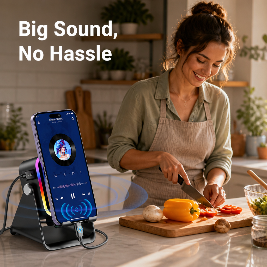 VibeDock™ - Hands-Free Phone Audio Stand