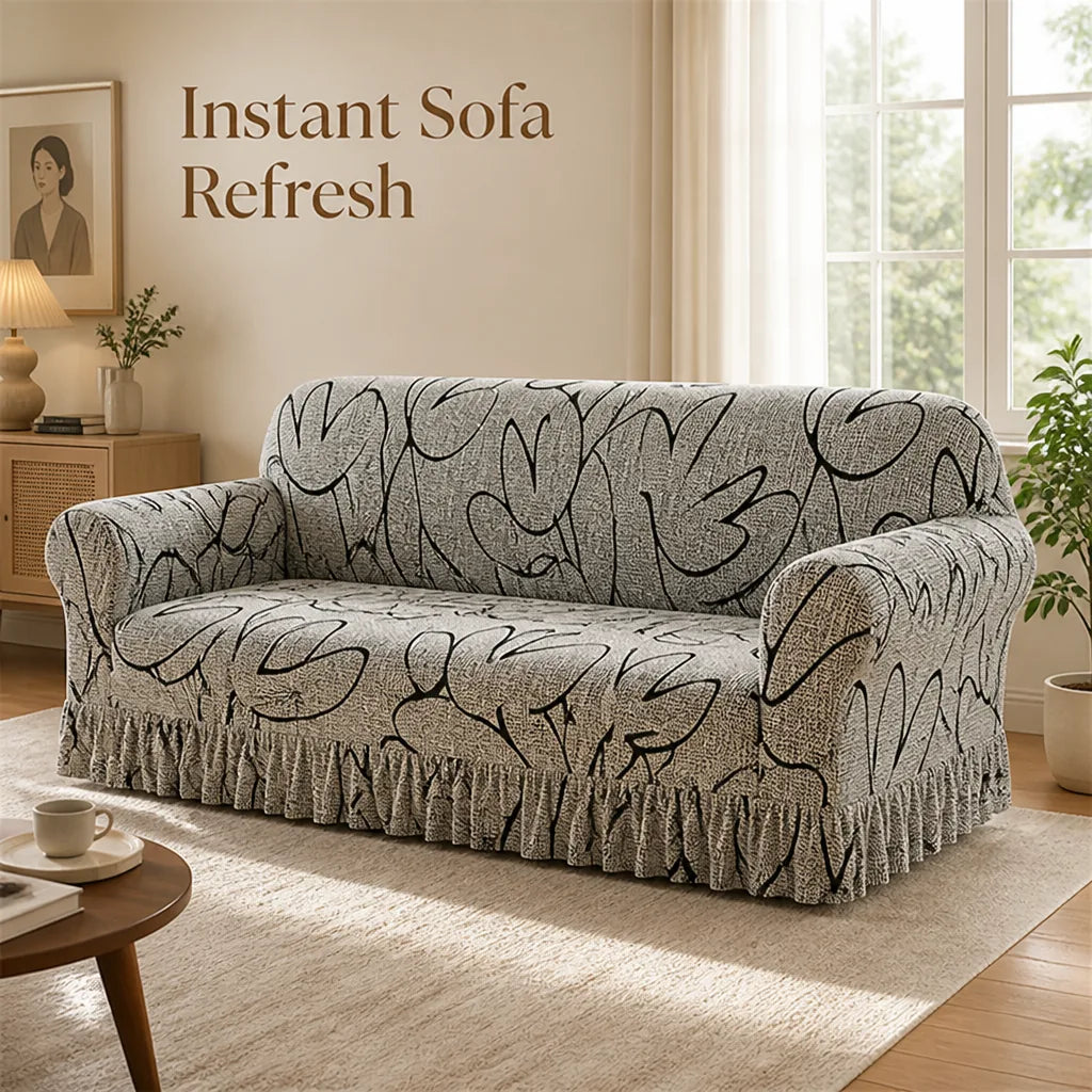 SofaSleeve Plain Lotus stretch sofa cover