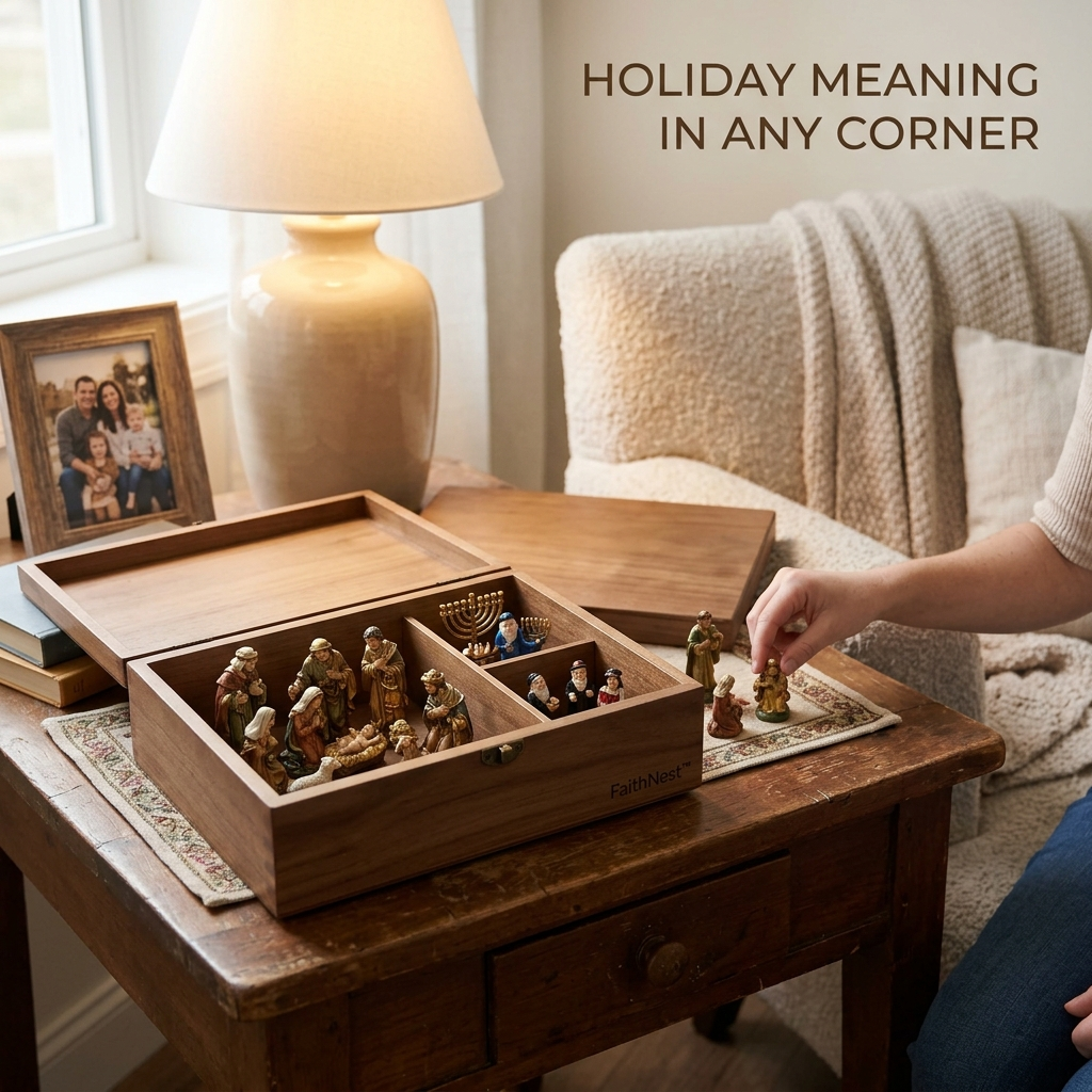CrecheCharm™ Mini Holiday Scene Tin — Pocket-Size Keepsake