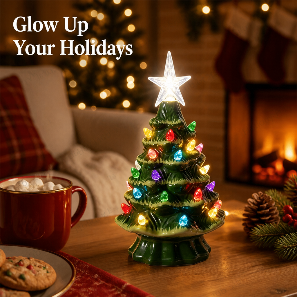 Yulewick™ Ceramic Light-Up Christmas Tree — Vintage Holiday Glow