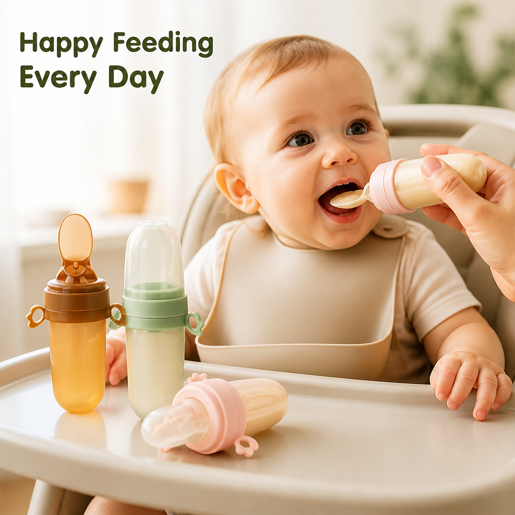 NibbleMate™ Baby Feeding Set — Spoon Feeder & Mesh Feeder Bags