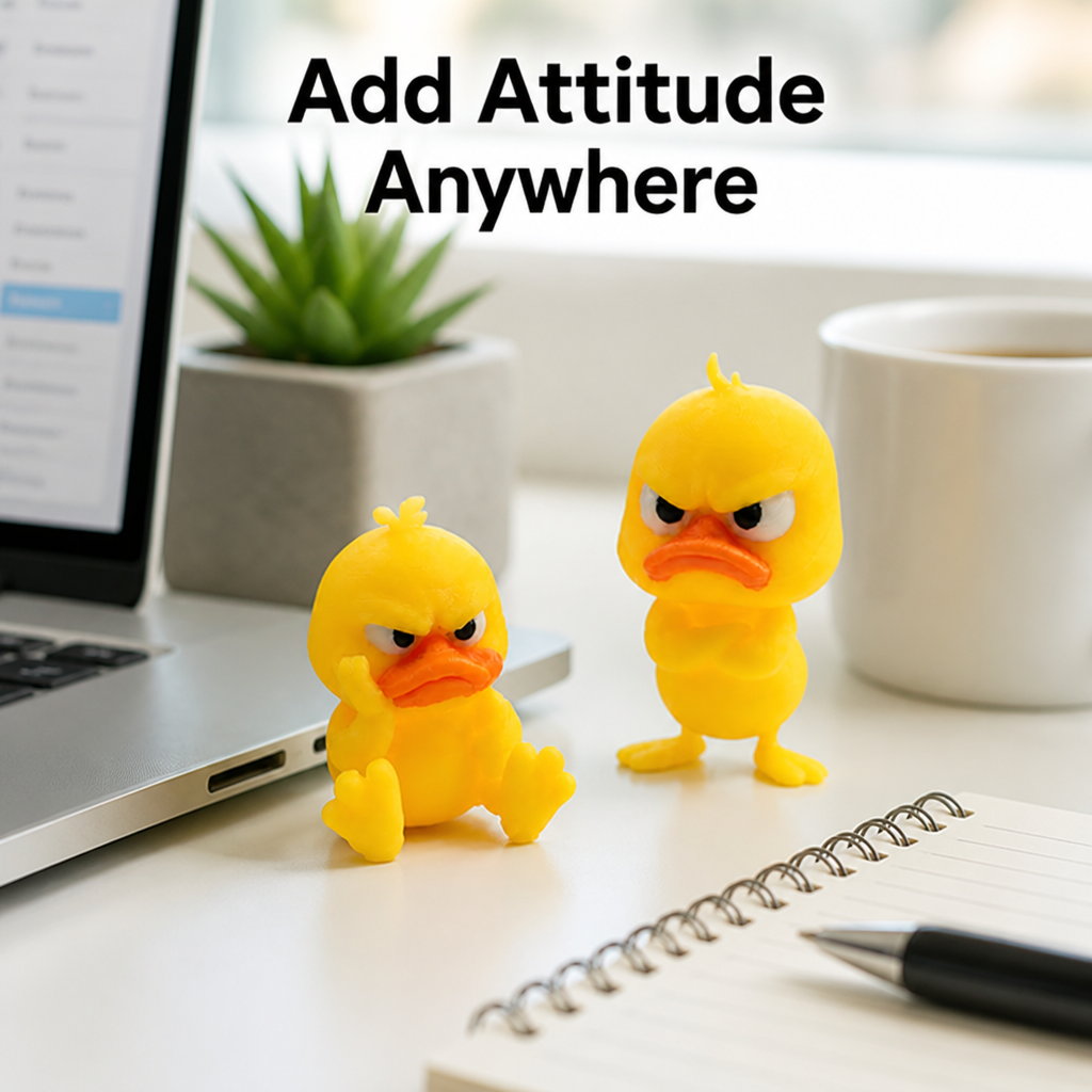 SassyDuck™ 3D-Printed Desk Duck Figurines