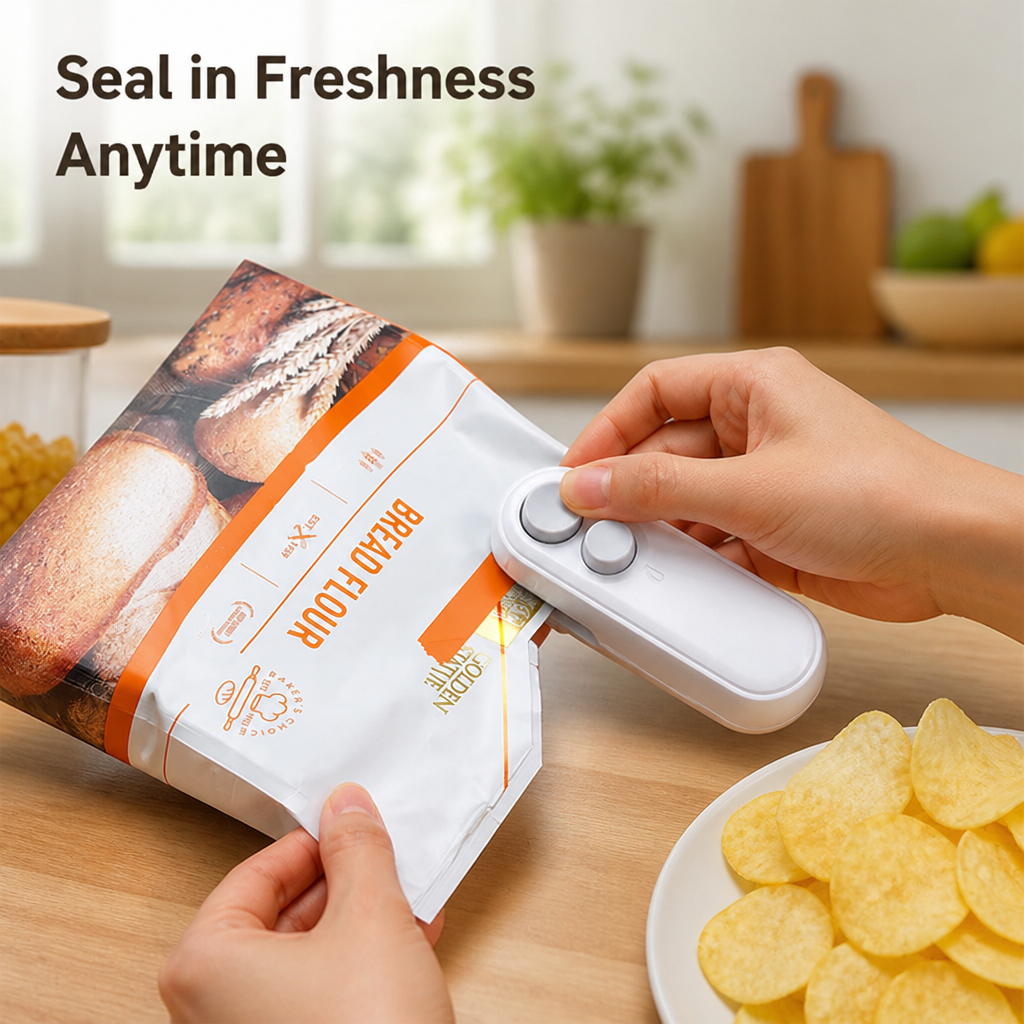 SnapSeal™ Rechargeable Bag Sealer & Cutter — Keep Snacks Fresh