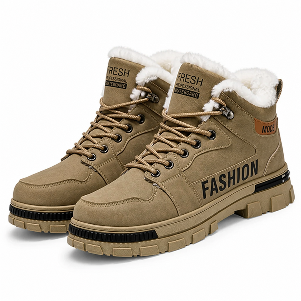 FrostTrek™ Men's Fur-Lined Winter Boots — Waterproof, Slip-Resistant Warmth