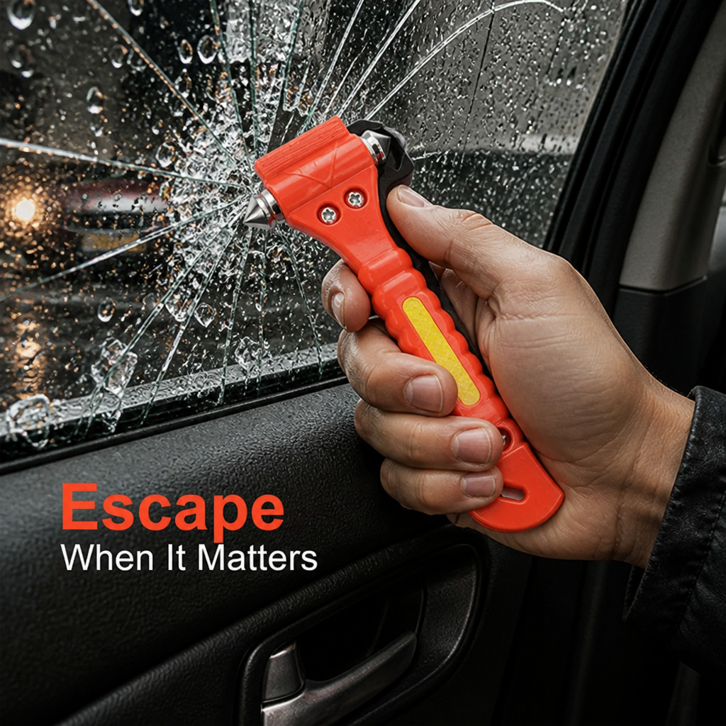 Rescuvo™ Car Emergency Escape Tool — Window Breaker & Belt Cutter
