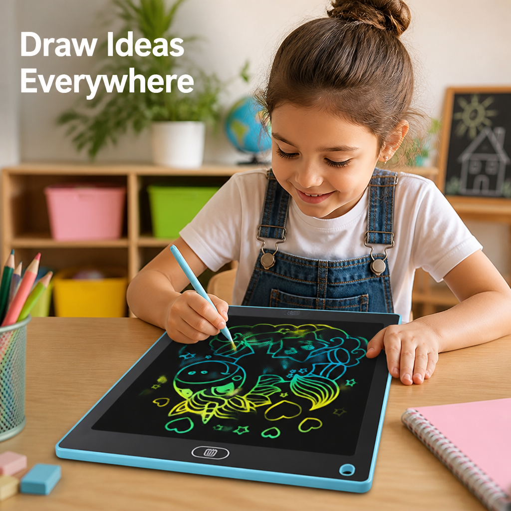SketchGlow™ 20" Multi-Color LCD Writing Board — Reusable Doodle Pad