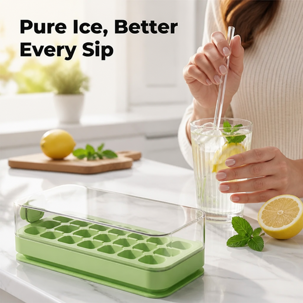 IceFresh™ - Leakproof Ice Cube Storage Tray