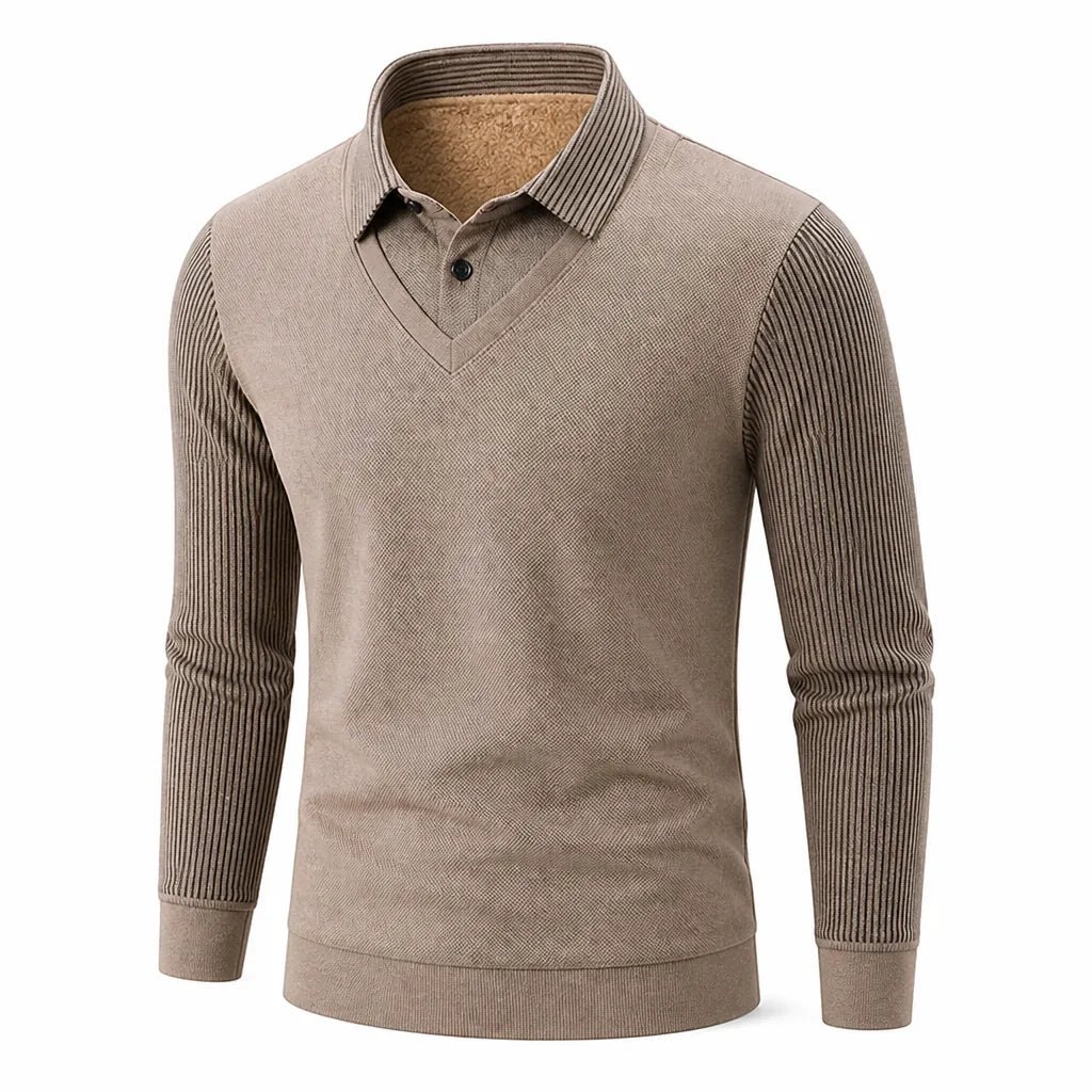 Brookvale™ Men's Fleece-Lined 2-in-1 Collared Sweater