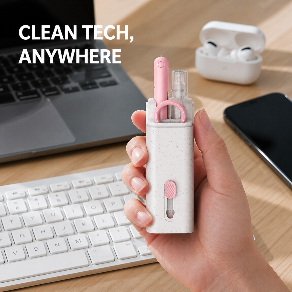 DustDart™ 7-in-1 Gadget Cleaning Pen — Spotless Earbuds & Keyboards