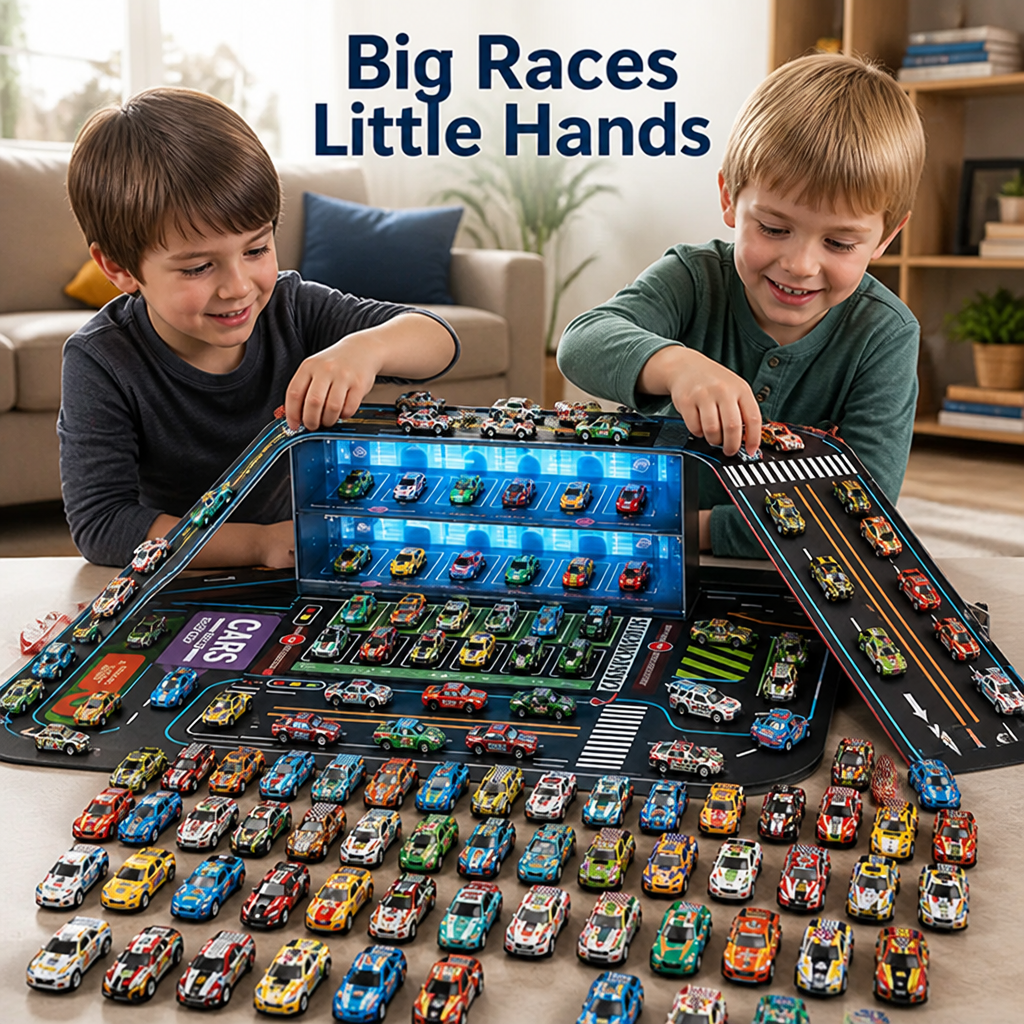 RaceHaven™ Pull-Back Car Garage Set