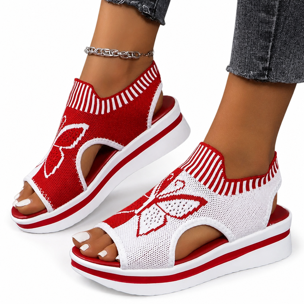 FlutterStep™ Women's Butterfly Knit Platform Sandals — Breathable All-Day Comfort