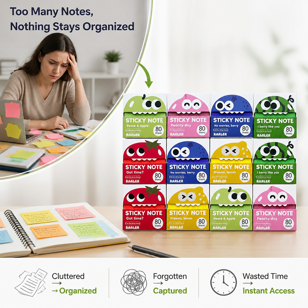 MemoGrid™ — Color-Coded Sticky Note Set