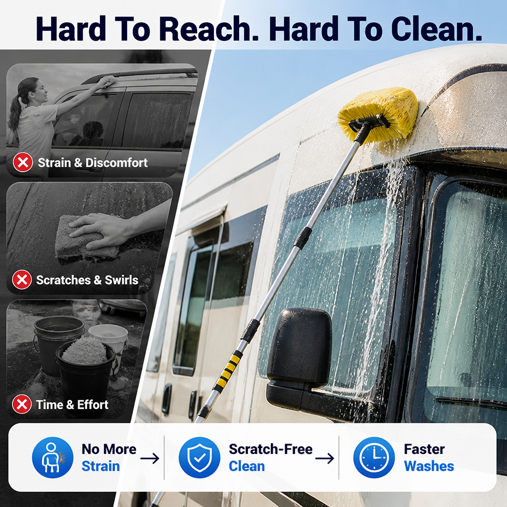 WashReach™ Extendable Car Wash Brush — Reach High Spots