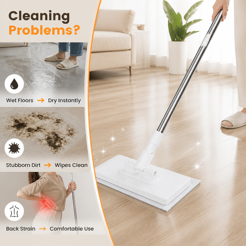 MopMeadow™ Flat Mop — Quick, Easy Floor Cleaning