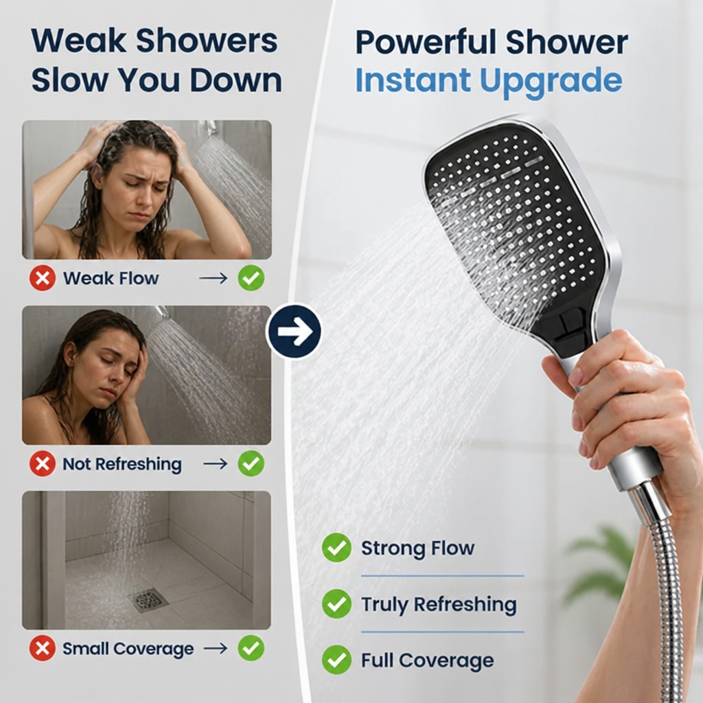 AquaReach™ — High-Pressure Shower Brush