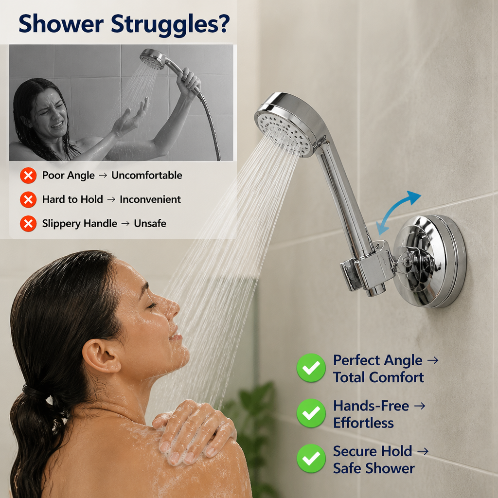 AquaPivot™ Suction Shower Head Holder