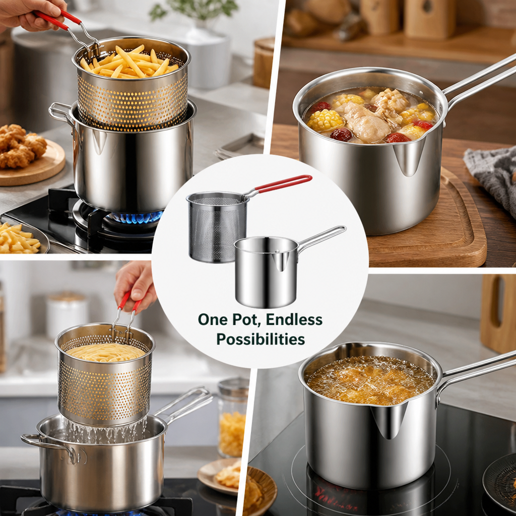 FryFlow™ — Stainless Steel Frying Basket