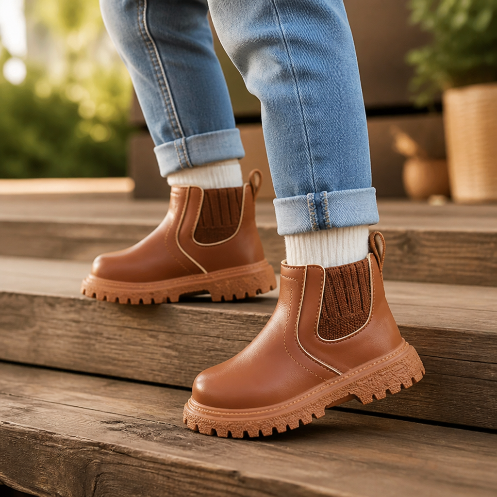 Pippatread™ Kids Fleece-Lined Ankle Boots — Warm, Steady Steps