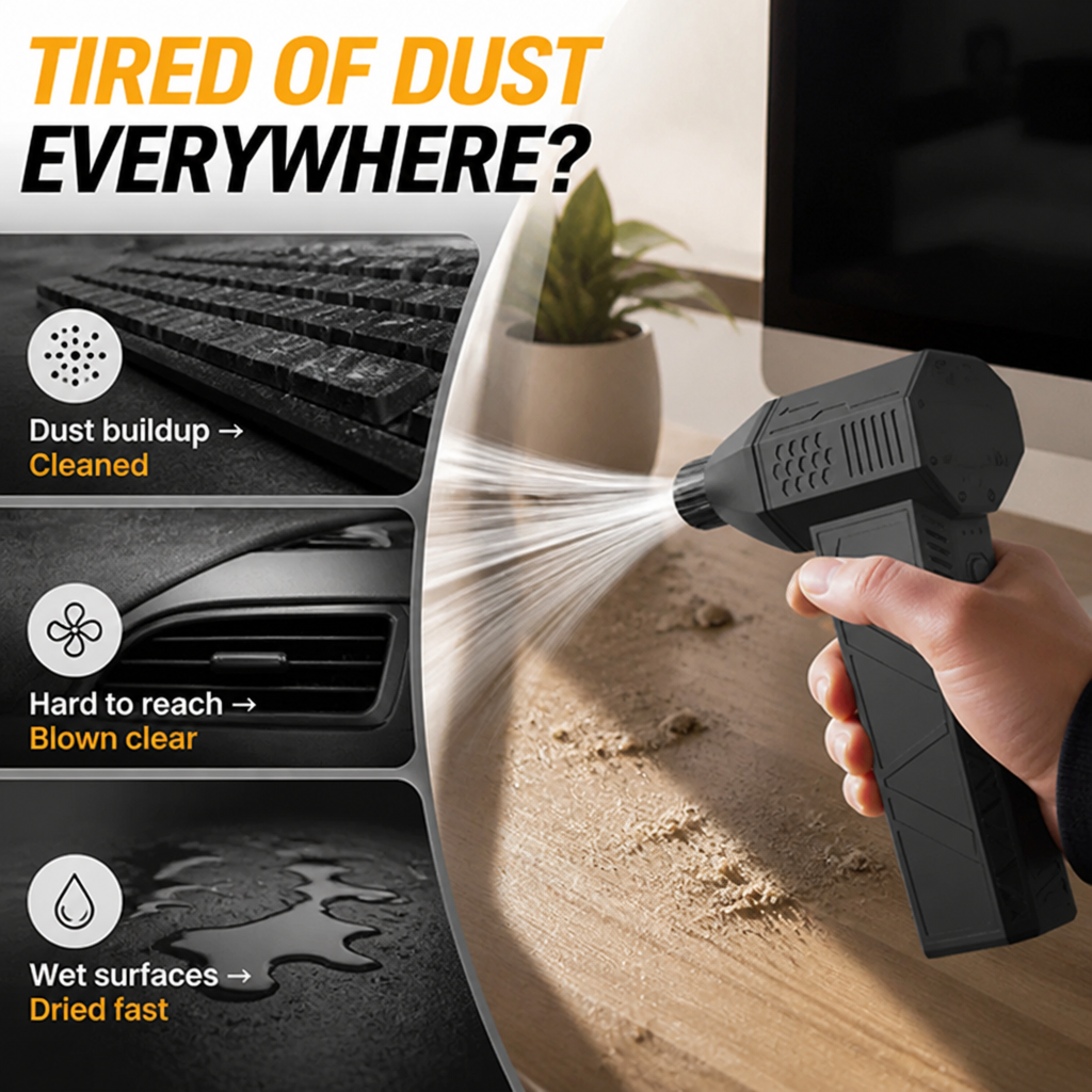 BreezeBolt™ Handheld Turbo Air Blower — Dry And Dust Fast