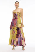 HALLIE | Multicolored Ikat Print Maxi Dress