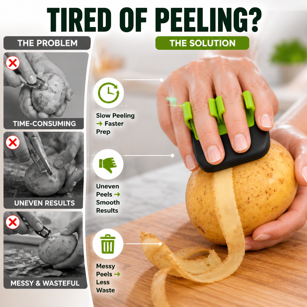 PeelPals™ Finger Peeler — Peel Veggies With Better Grip