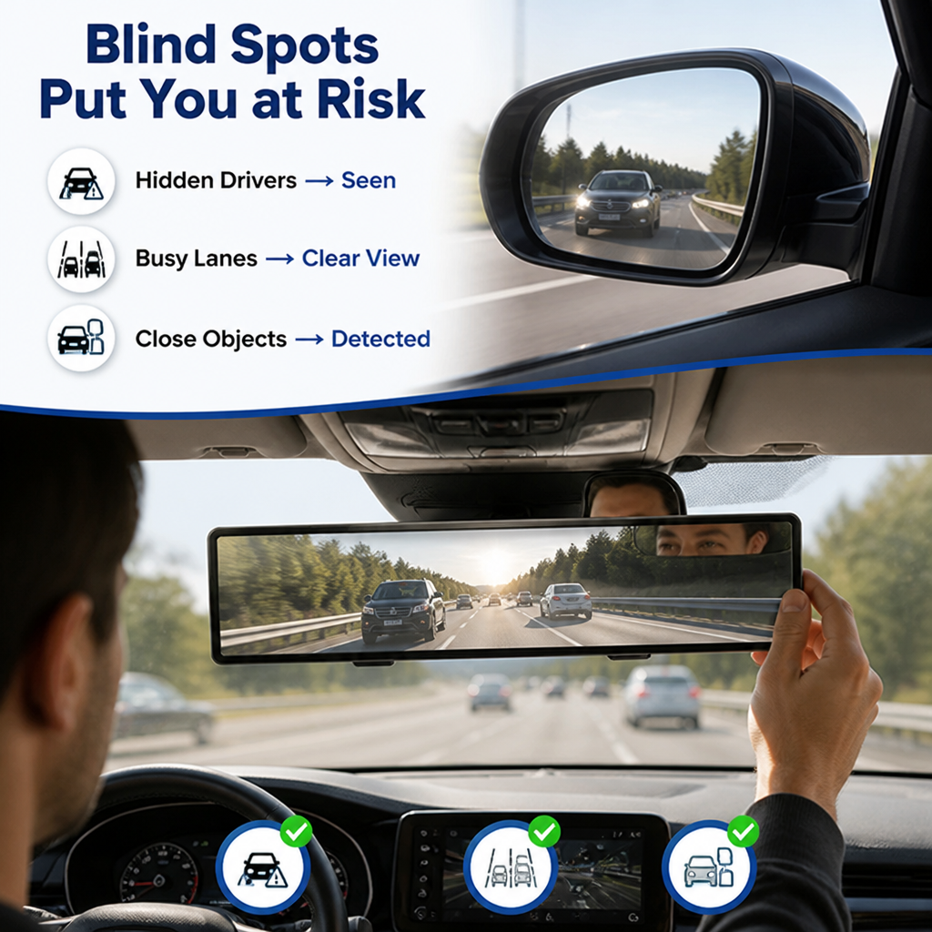 Panoriva™ Wide-Angle Rearview Mirror — See More of the Road