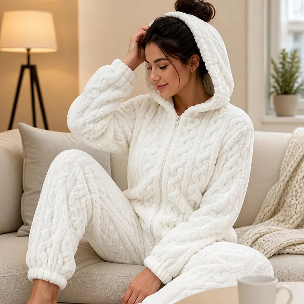 CubbyCozy™ Hooded Bear-Ear Fleece Onesie