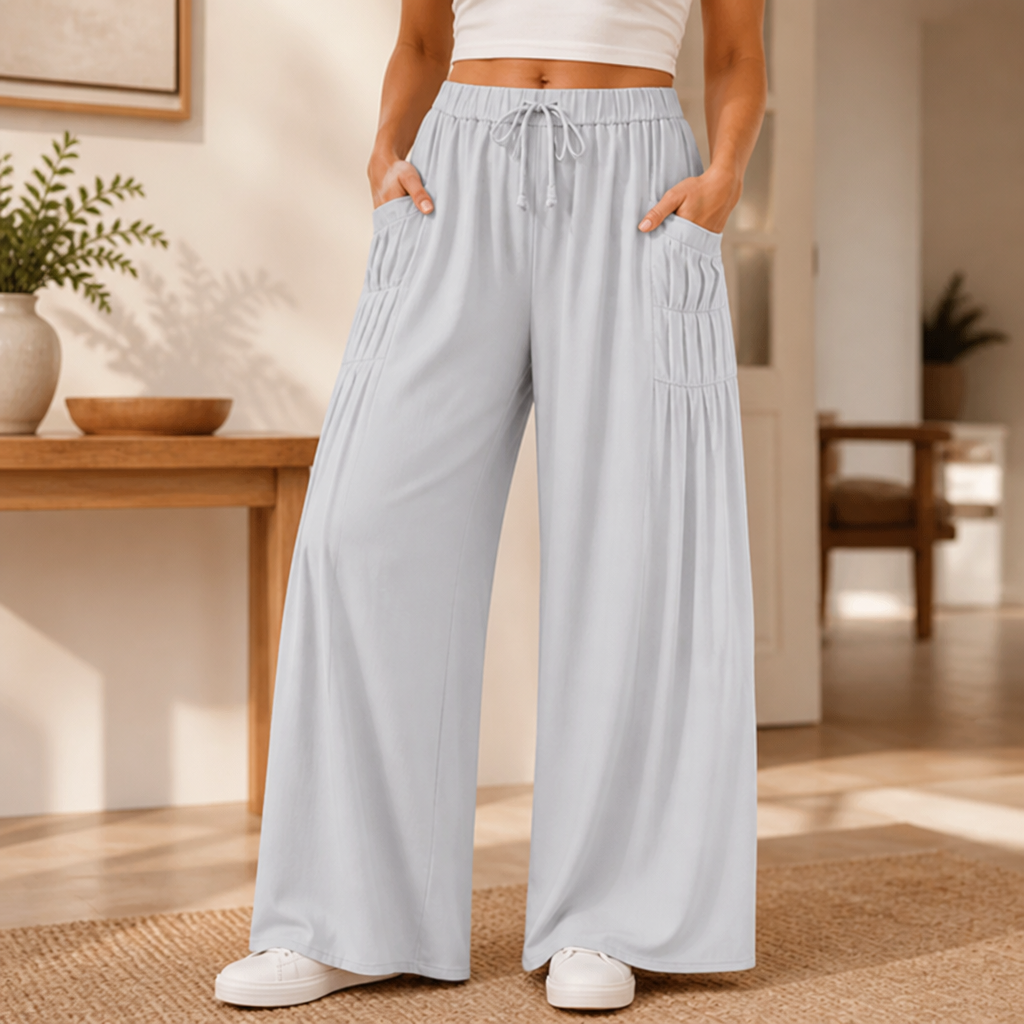 Breezia™ Women's Wide-Leg Drawstring Pants — Airy All-Day Comfort