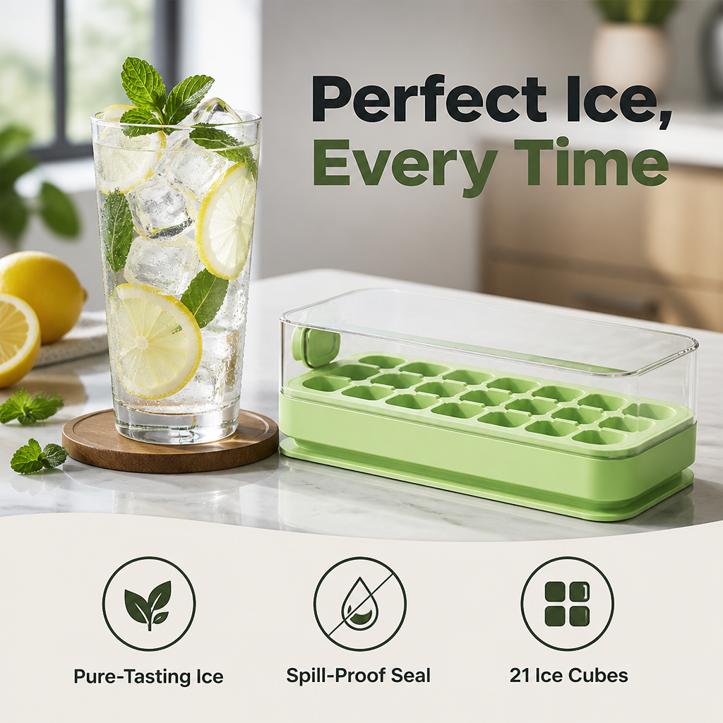 IceFresh™ - Leakproof Ice Cube Storage Tray