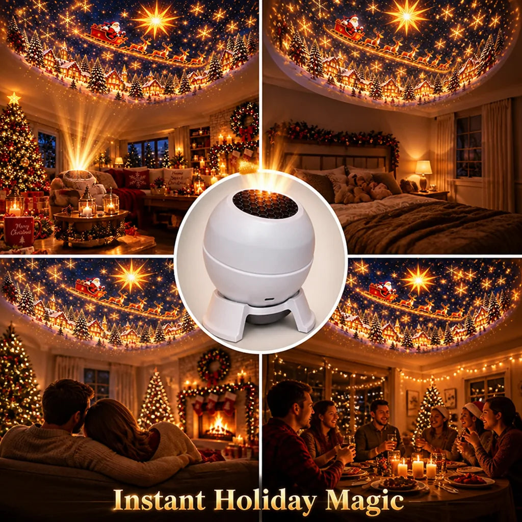 SnowCanopy™ Christmas Village Ceiling Projector — Cozy Holiday Glow