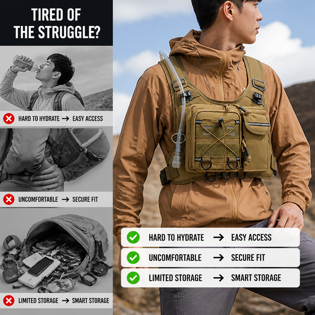 SipRidge™ Hydration Vest — Hands-Free Trail Hydration