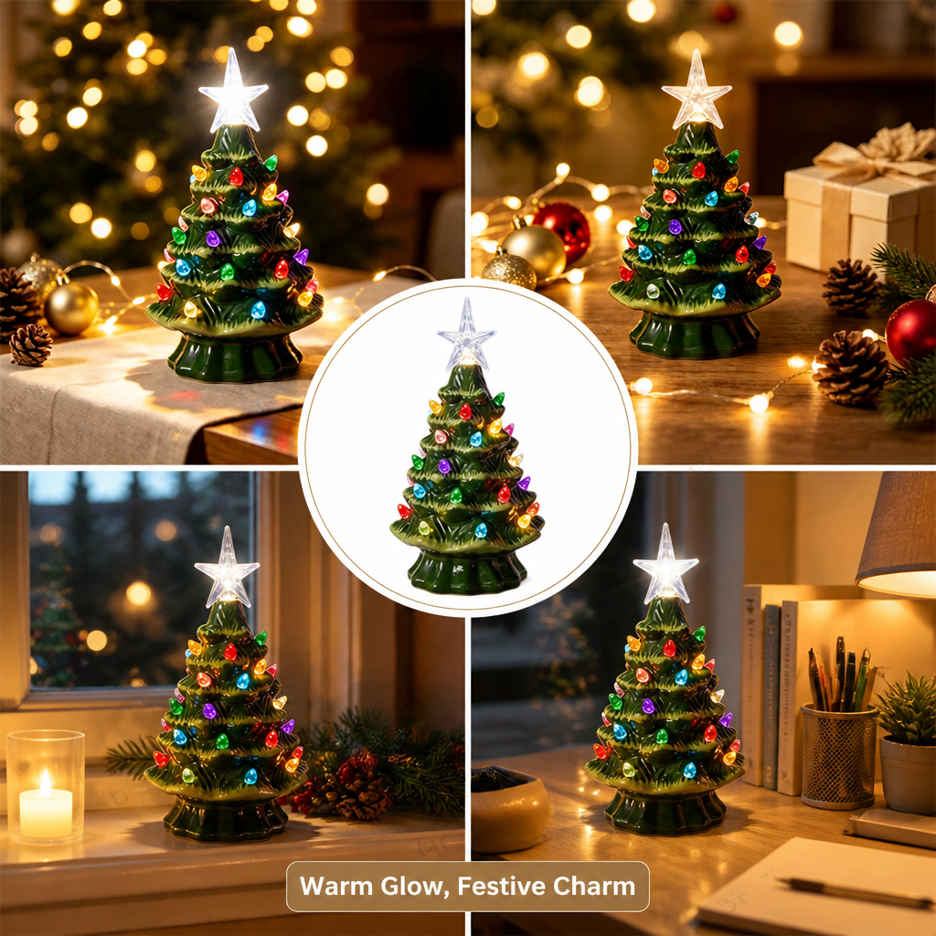 Yulewick™ Ceramic Light-Up Christmas Tree — Vintage Holiday Glow