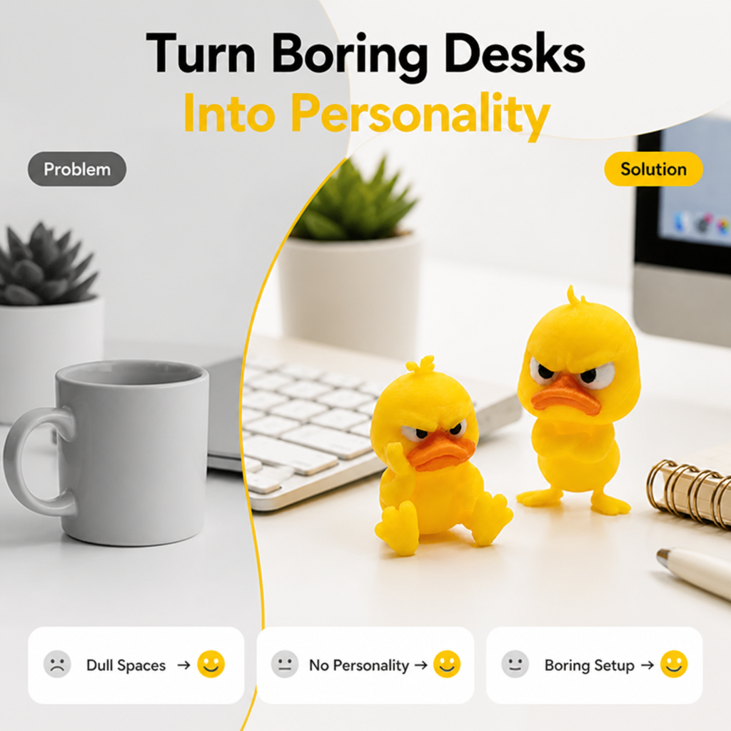 SassyDuck™ 3D-Printed Desk Duck Figurines