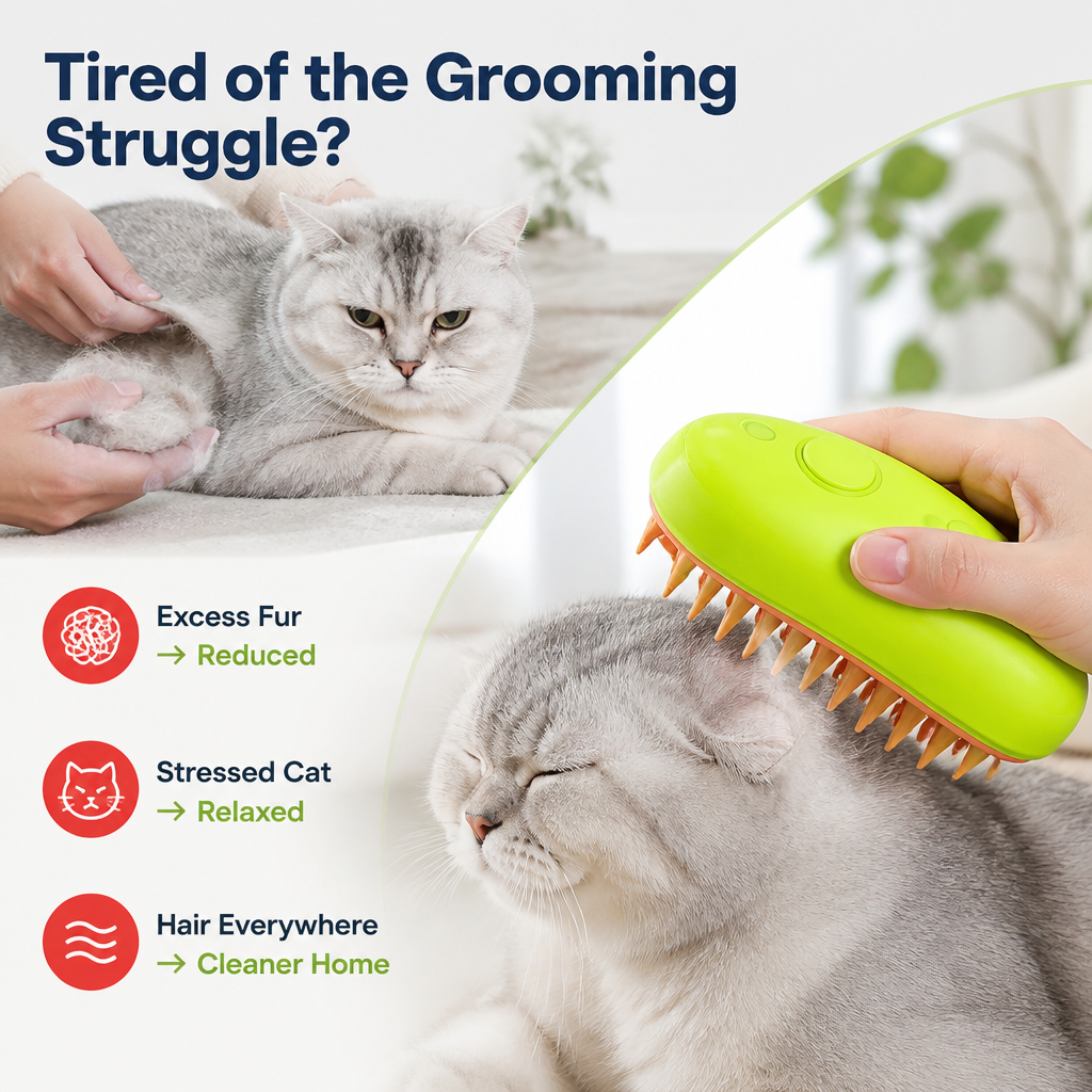 PurrGroom™ — Soft Massage Pet Brush