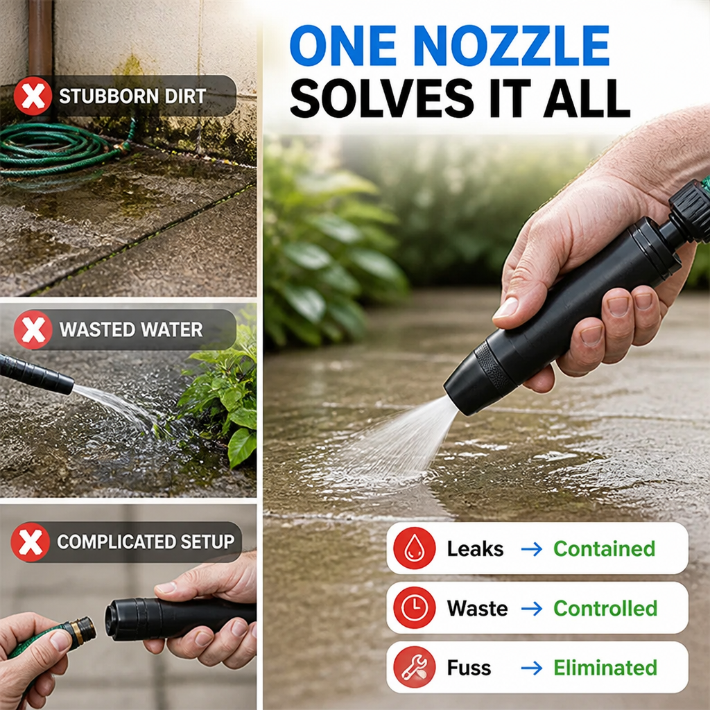 JetPetal™ Adjustable Hose Nozzle — Spray Or Mist Easily