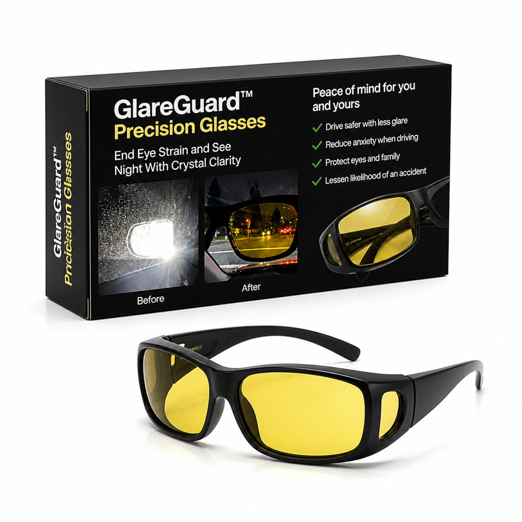 NightGlide™ Yellow-Lens Driving Glasses — Wrap-Around Fit Over Glasses