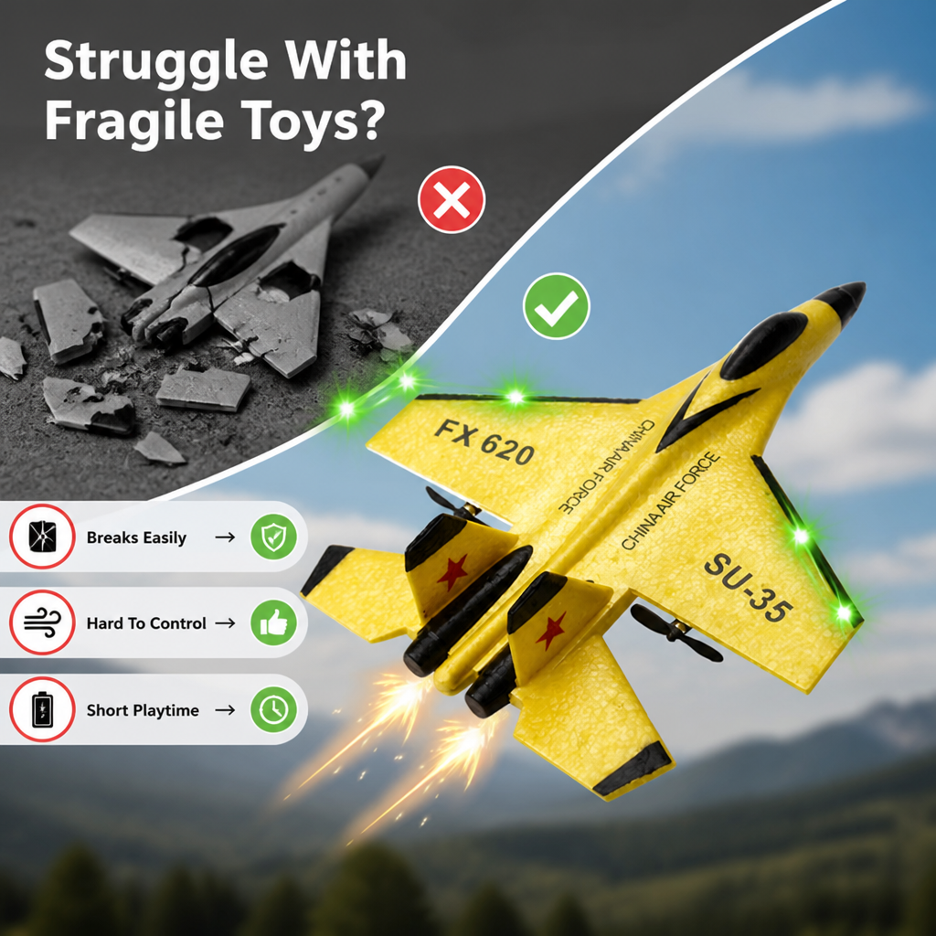 SkyRaptor™ RC Foam Fighter Jet — Easy Outdoor Flying Fun