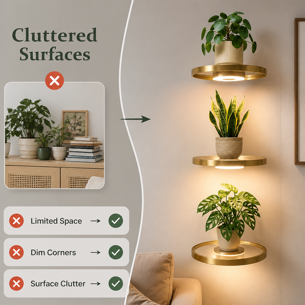 GlowNest™ - Floating LED Plant Shelf