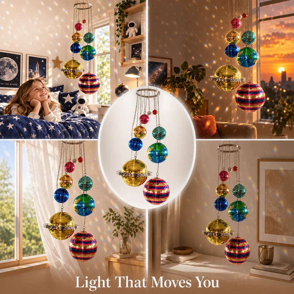 OrbiGlow™ Hanging Prism Orb Mobile — Light-Catching Room Decor