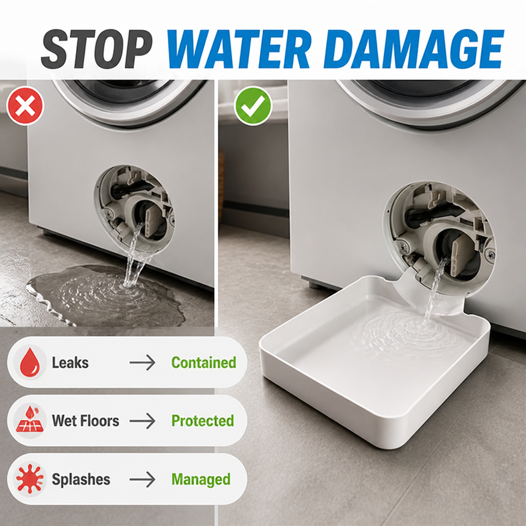 DripDock™ Washer Drain Pan — Catch Laundry Leaks