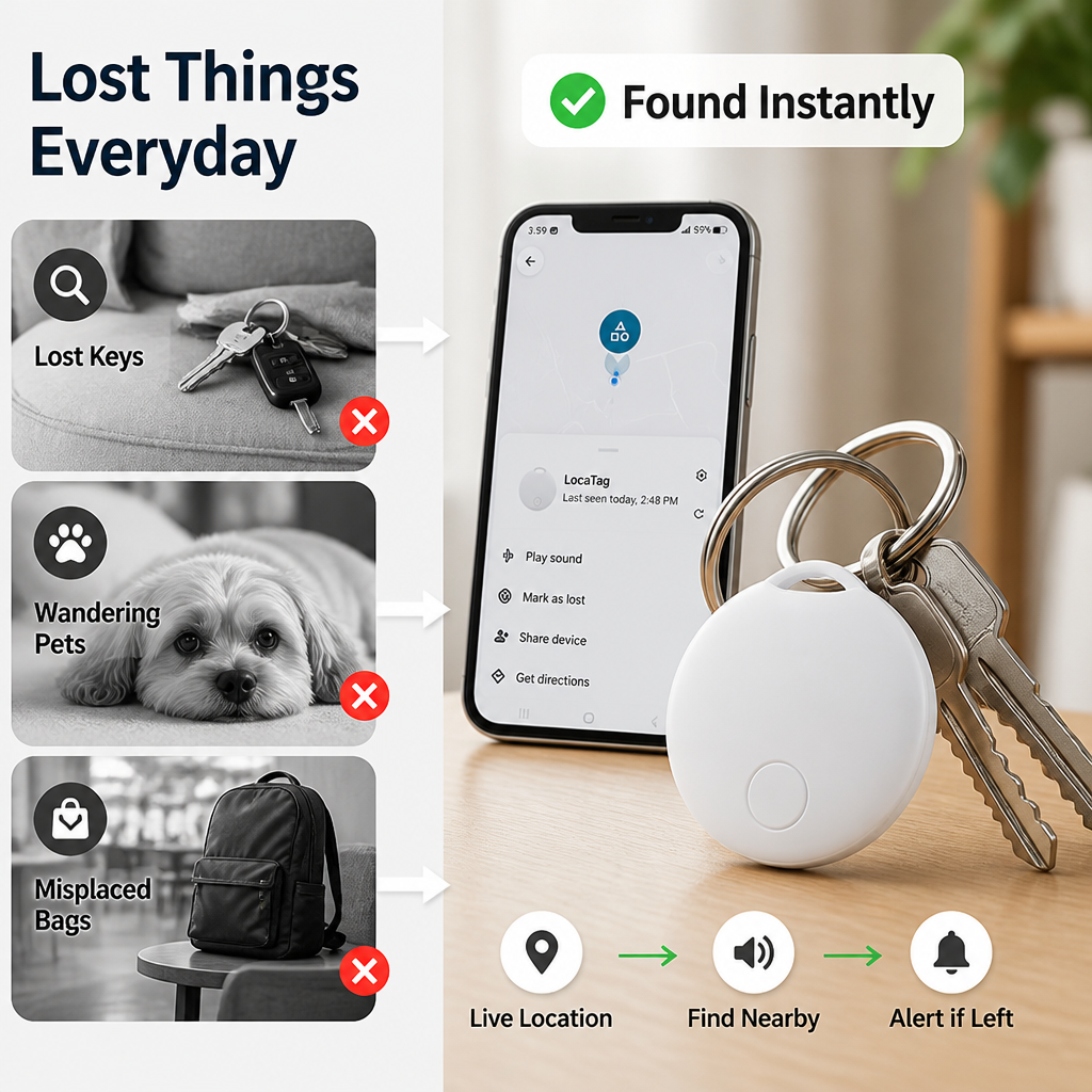 PingPuck™ Bluetooth Key Finder Tracker — Find Keys Fast