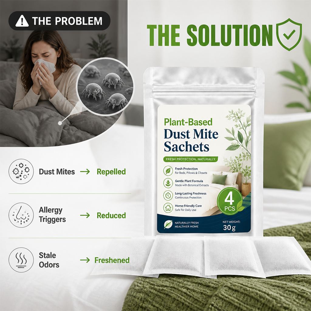DustGuard™ — Plant-Based Dust Mite Protection Sheets